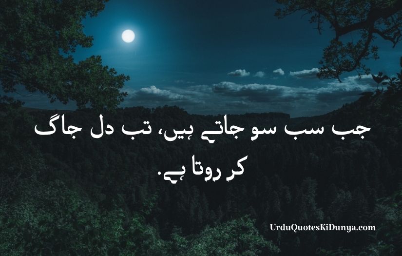 Urdu quotes for crying at night